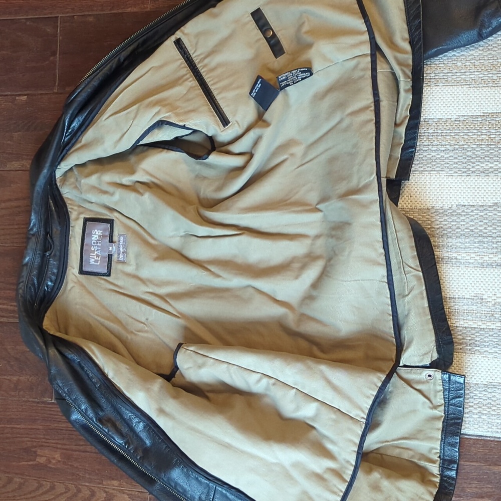 Men's Wilson Leather Jacket, Black medium - Picture 5 of 9
